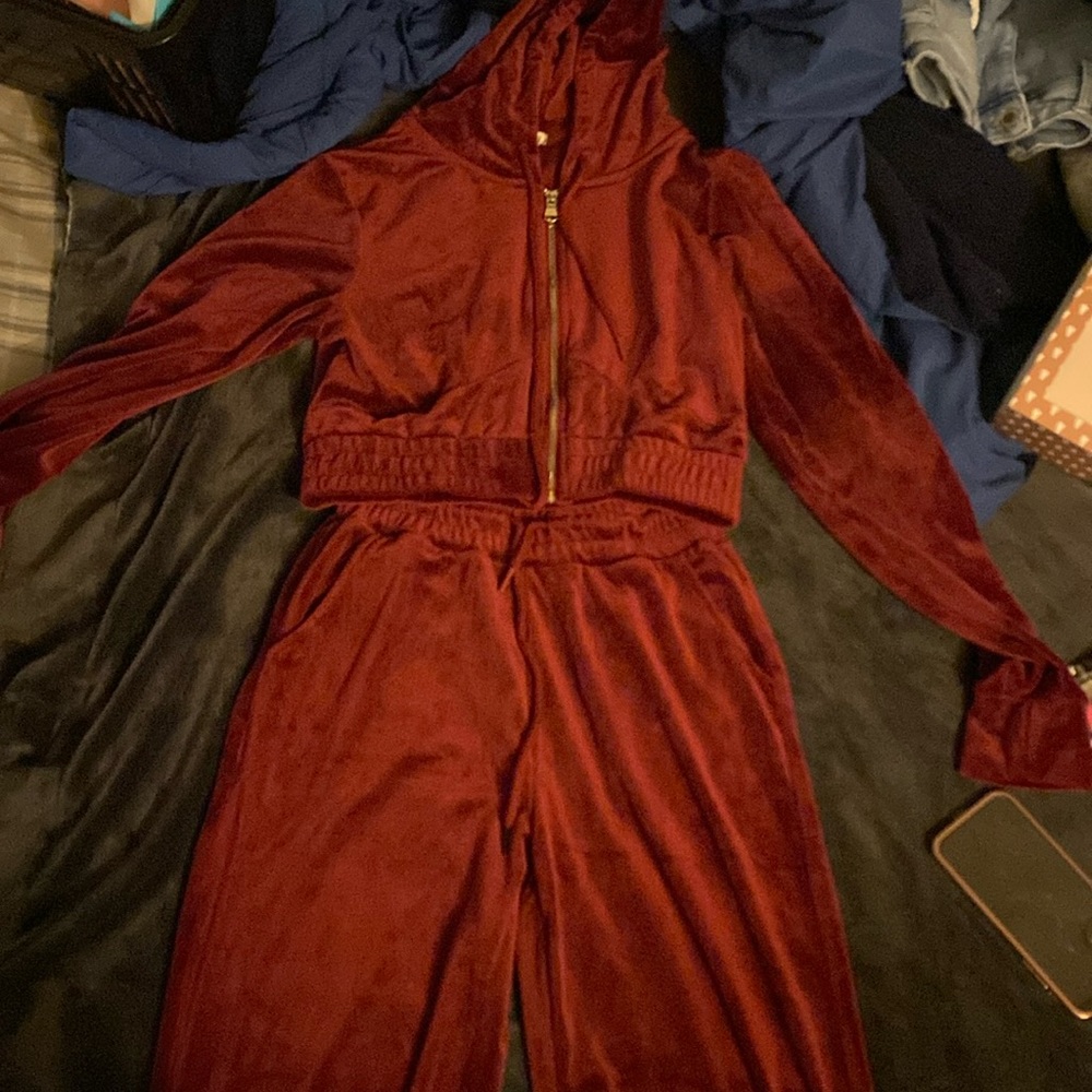 velvet two piece set